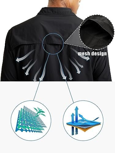 TACVASEN Men's Tactical Shirts Quick Dry UV Protection Breathable Long Sleeve Hi... - Image 6