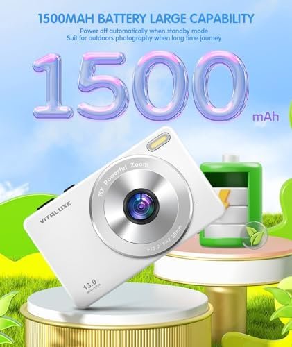 4K Digital Camera, Camera for Kids Real 13MP Point and Shoot Digital Cameras wit... - Image 5