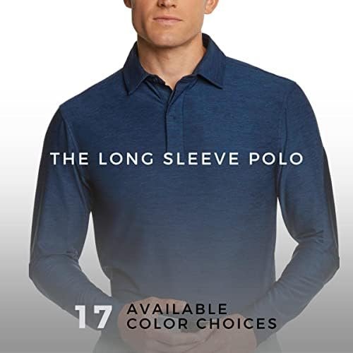 Men's Dry Fit Long Sleeve Golf Shirt - Quick Dry Polo Shirts - UPF 30, Stretch F... - Image 8