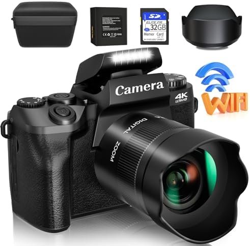 Saneen Digital Camera, 4k Cameras for Photography & Video, 64MP WiFi Touch Scree... - Image 2