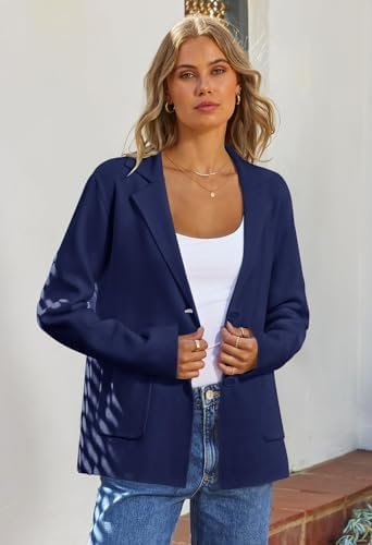 MEROKEETY Women's 2024 Fall Long Sleeve Cardigan Button Lapel Casual Open Front ... - Image 3