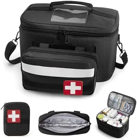 Medicine Organizer Bag, Family First Aid Bag Empty, Medical Bottle Storage Bag f... - Image 2