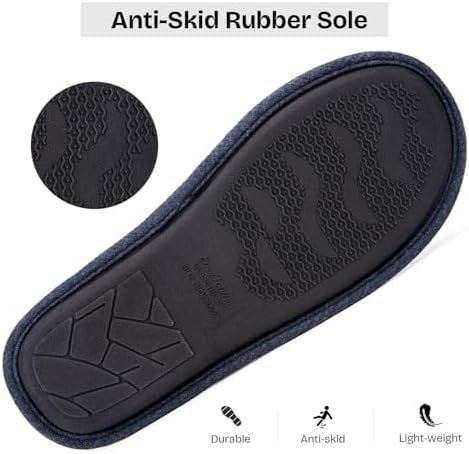 EverFoams Men's Cotton Knit Slippers Lightweight Memory Foam Indoor House Shoes ... - Image 6