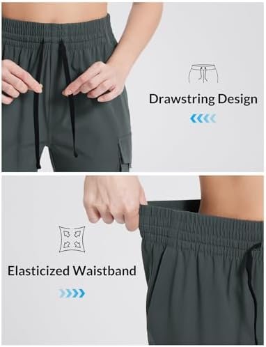 BALEAF Women's Hiking Pants Cargo Quick Dry Pants Water Resistant Loose Lightwei... - Image 5