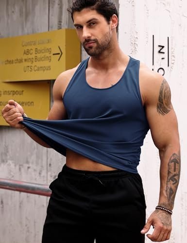Babioboa Men's Tank Tops Gym Muscle Shirts Mesh Quick Dry Bodybuilding Sleeveles... - Image 4