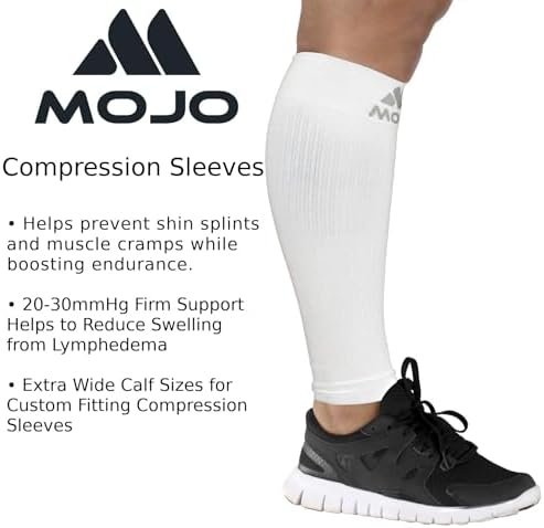 Mojo Compression Socks Footless for Women and Men 20-30mmHg - Extra Wide Plus Si... - Image 6