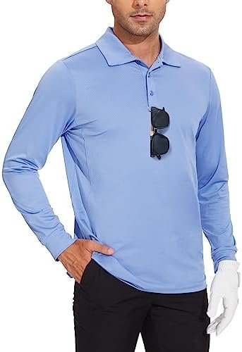 JWM Men's Long Sleeve Golf Polo Shirts - Athletic Casual Travel Performance Coll... - Image 2