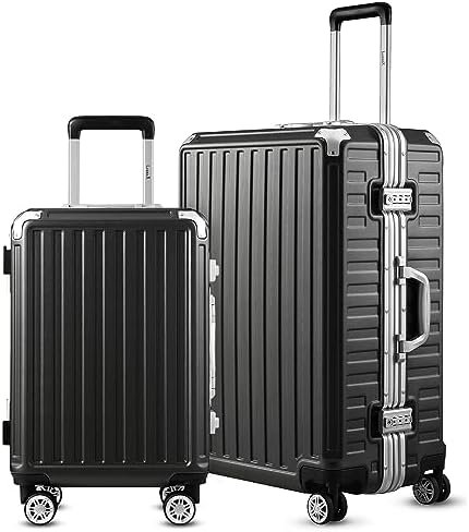 LUGGEX Luggage Sets 2 Piece with Aluminum Frame, Polycarbonate Zipperless Carry ... - Image 2