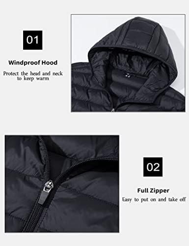 MAGCOMSEN Men's Lightweight Puffer Jacket Hooded Full Zip Water-Resistant Quilte... - Image 6