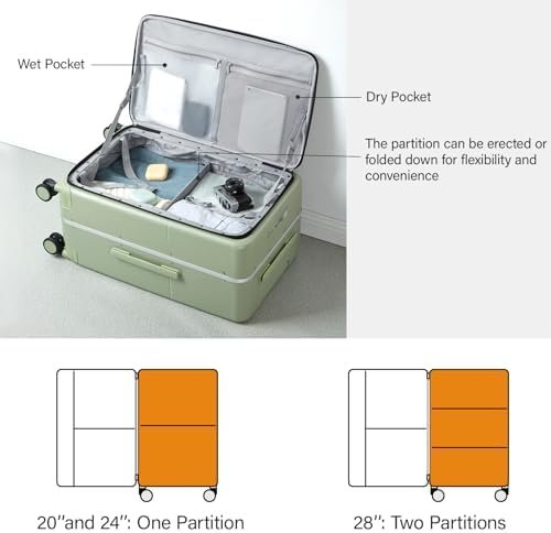 Hanke 20 Inch Carry On Luggage 22x14x9 Airline Approved with TSA Lock and Cup Ho... - Image 8