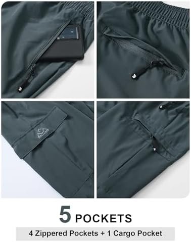 TBMPOY Men's Lightweight Hiking Travel Pants Cargo Pockets Quick Dry Stretch Wat... - Image 3