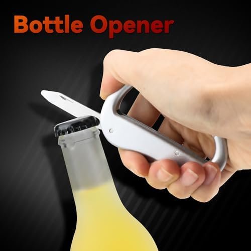 Multitool Carabiner with Pocket Knife, Bottle Opener,Nail file,Small Scissors,ED... - Image 4