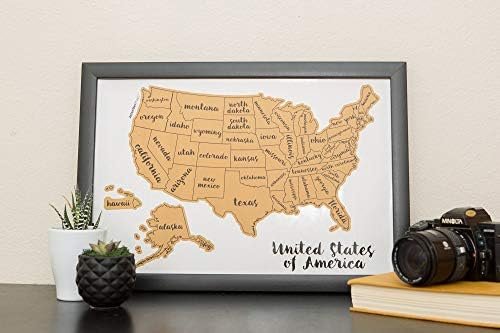 Scratch Your Travels United States of America (USA US) Watercolor Art Map 12x18i... - Image 6
