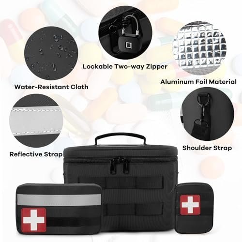 Medicine Organizer Bag, Family First Aid Bag Empty, Medical Bottle Storage Bag f... - Image 6
