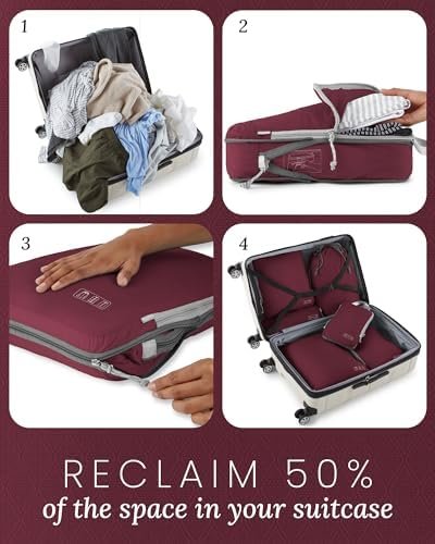 OlarHike 6 Set Compression Packing Cubes for Suitcases,Travel Essentials, Lightw... - Image 4