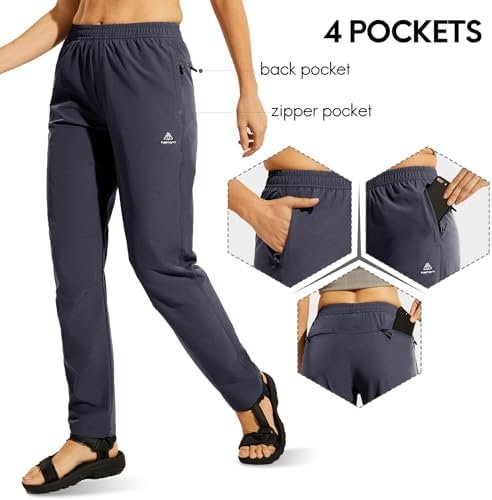 Haimont Women's Hiking Pants Quick Dry Lightweight Water Resistant Elastic Waist... - Image 3