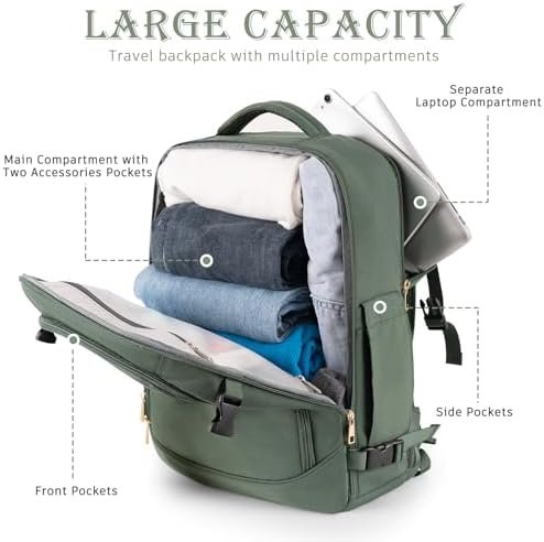 Carry on Backpack, Flight-approved Backpack for Traveling, 40L Personal Item Tra... - Image 5