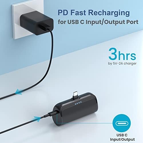 Mini Portable Charger 5200mAh,PD Fast Charging USB C Power Bank,Portable Phone C... - Image 5