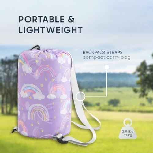 Wake In Cloud - Kids Sleeping Bag for Girls Boys Toddlers, Camping in Warm Cold ... - Image 5