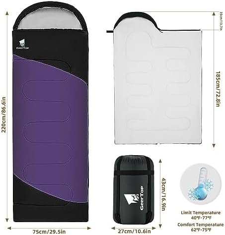 GEERTOP Backpacking Sleeping Bag for Camping, Lightweight Sleeping Bags for Adul... - Image 3