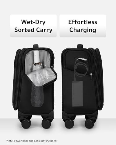 LUGGEX Underseat Carry On Luggage with Removable Wheels - Soft Sided Small Carry... - Image 7
