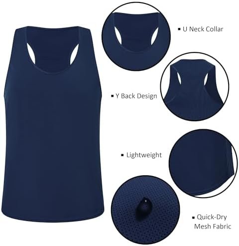 Babioboa Men's Tank Tops Gym Muscle Shirts Mesh Quick Dry Bodybuilding Sleeveles... - Image 6