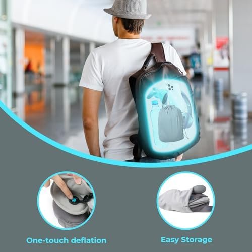 Travel Pillows for Airplanes, Inflatable Travel Neck Pillow for Long Flight, 3-L... - Image 5