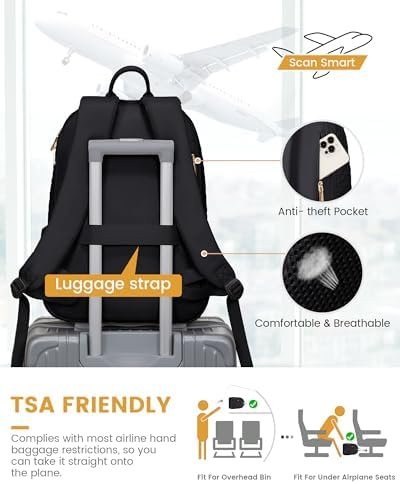 LOVEVOOK Laptop Backpack for Women, 15.6 Inch Travel Work Backpack for Teacher N... - Image 6