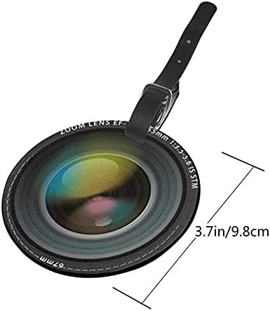 Luggage Tag Photography Camera Lens Effect, Pu Leather Bag Travel Suitcases Id I... - Image 5