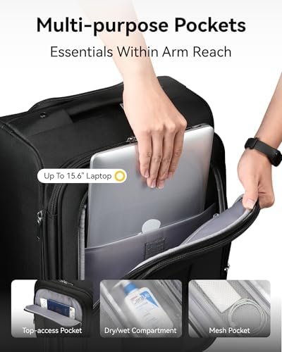 LUGGEX Carry On Luggage - Lightweight Luggage Soft Sided - Expandable Suitcases ... - Image 3