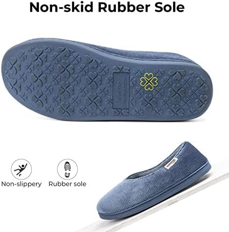 HomeTop Women's Cozy Corduroy Memory Foam Loafer Slippers, Closed Back House Sho... - Image 6