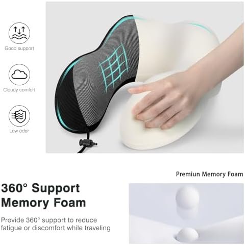 Travel Pillow for Airplane Memory Foam Neck Pillow, Soft & Support Travel Pillow... - Image 4
