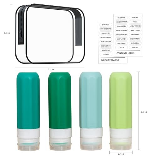Travel Bottles for Toiletries, Tsa Approved 3.4oz Travel Size, BPA Free, Leak Pr... - Image 3