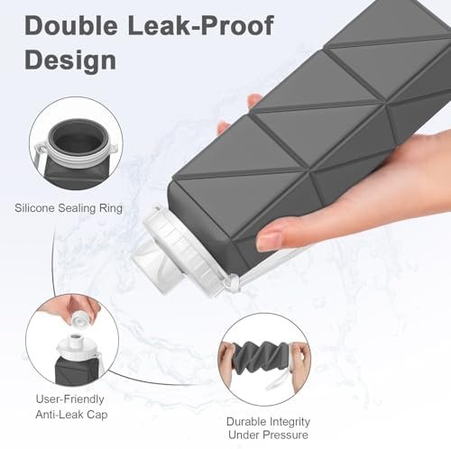 Collapsible Water Bottles Flexible Bpa Free Silicone Reusable Foldable Water Bot... - Image 7