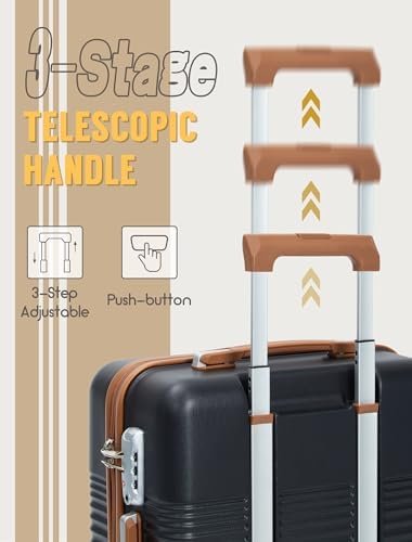 Luggage Sets 5 Piece, Suitcases with Wheels, Hardshell Suitcase Set, ABS Carry o... - Image 4