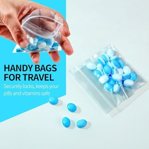 125 Packs 6 mil Sturdy Pill Pouch Bags for Travel Bpa free 3x2.75'' Small Portab... - Image 4