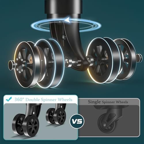 Carry On Luggage 22x14x9 Airline Approved,ABS+PC Hardside Luggage with Spinner W... - Image 7