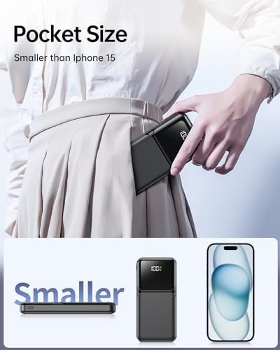 Portable Charger with Built in Cable - 22.5W Fast Charging 20000mAh Slim Power B... - Image 7