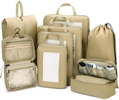 Compression Packing Cubes for Travel, 8 Set Packing Cubes with Toiletry Bag for ... - Image 2