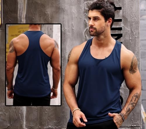 Babioboa Men's Tank Tops Gym Muscle Shirts Mesh Quick Dry Bodybuilding Sleeveles... - Image 3