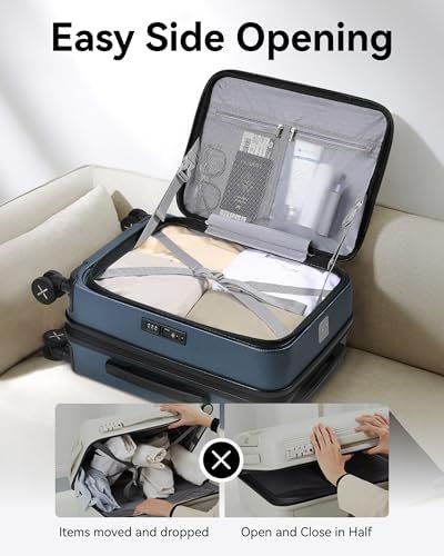 LUGGEX Carry On Luggage with Front Opening, Expandable Polycarbonate Hard Shell ... - Image 4