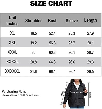 American Trends Women Plus Size Light RainCoat Jackets Packable Hooded Waterproo... - Image 8