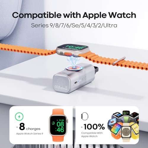 iWALK Portable Apple Watch Charger: 5000mAh 15W Fast Charging iWatch Power Bank ... - Image 3