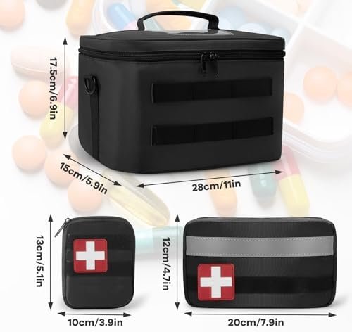 Medicine Organizer Bag, Family First Aid Bag Empty, Medical Bottle Storage Bag f... - Image 7