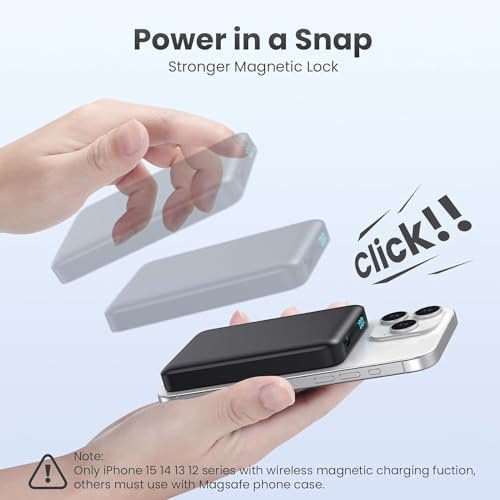 Magnetic Portable Charger Power Bank,Compact 10800mAh LCD Display Wireless Porta... - Image 6