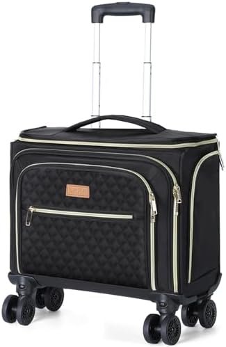 Softside Expandable Carry on Luggage with 4 Removable Spinner Wheels Black - Image 10