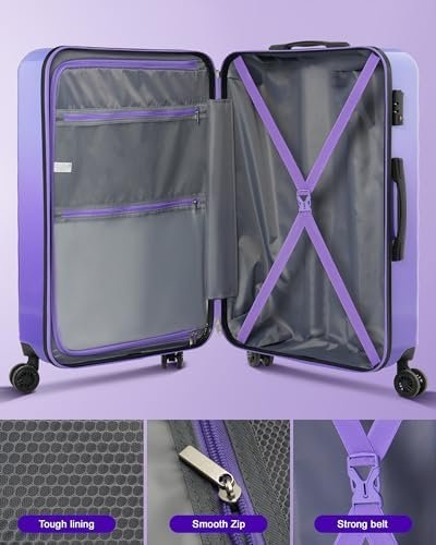Suitour Luggage Set of 3,Hard Case Lightweight Luggage Sets with Spinner Wheels ... - Image 6