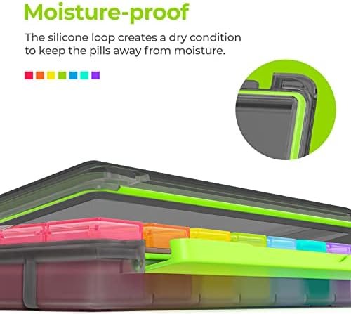 AUVON iMedassist Moisture-Proof Weekly Pill Organizer 4 Times a Day, Large 7 Day... - Image 3