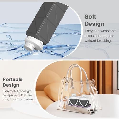 Collapsible Water Bottles Flexible Bpa Free Silicone Reusable Foldable Water Bot... - Image 5