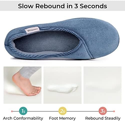 HomeTop Women's Cozy Corduroy Memory Foam Loafer Slippers, Closed Back House Sho... - Image 5